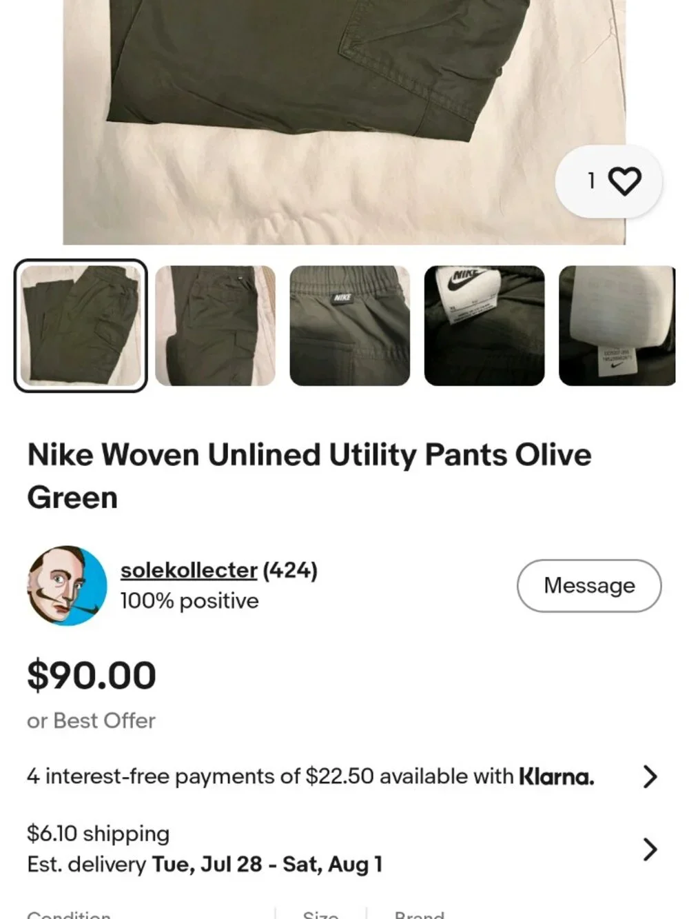 Nike | Green Utility Cargo Pants